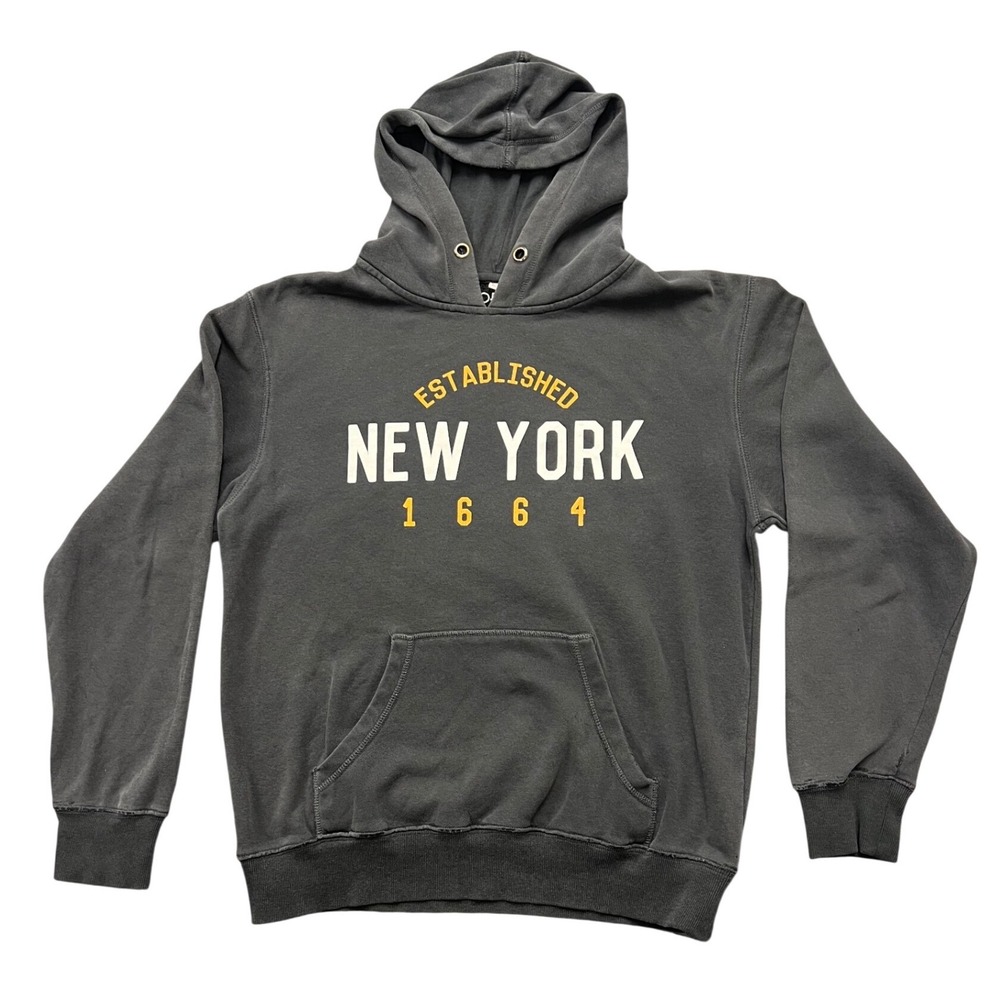 Torkia Apparel New York 1664 Hoodie Mens XL Charcoal Grey Distressed Streetwear